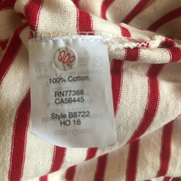 J. Crew Ivory/Cream and Red Striped Long Sleeve Shirt! - Picture 4 of 5